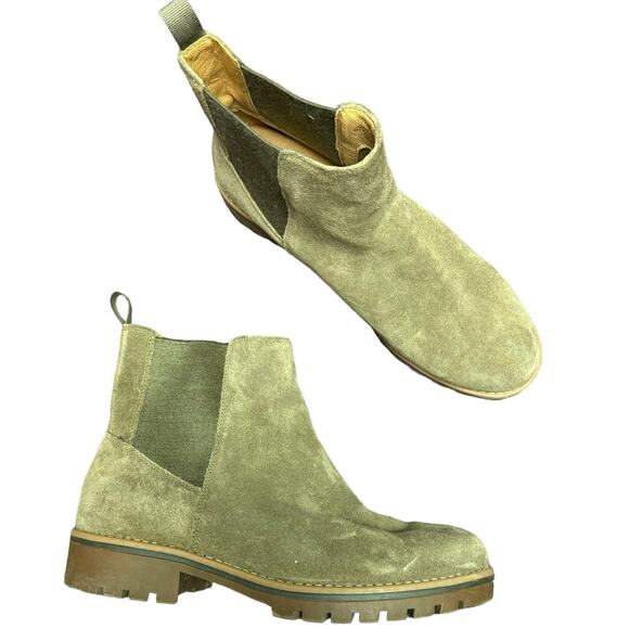 Crown Vintage tan suede leather boots ankle slip on booties women’s size 10 - Picture 1 of 7